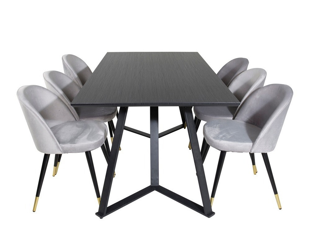 Blagovaonski set Dallas 1583 (Siva + Crna)