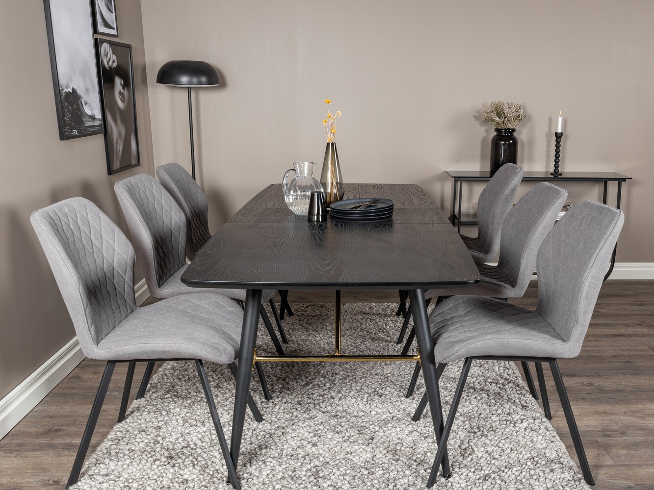 Blagovaonski set Dallas 1647 (Siva + Crna)