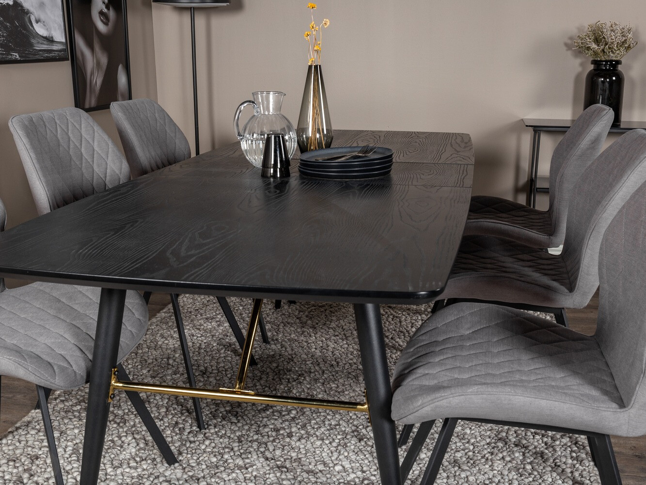 Blagovaonski set Dallas 1647 (Siva + Crna)