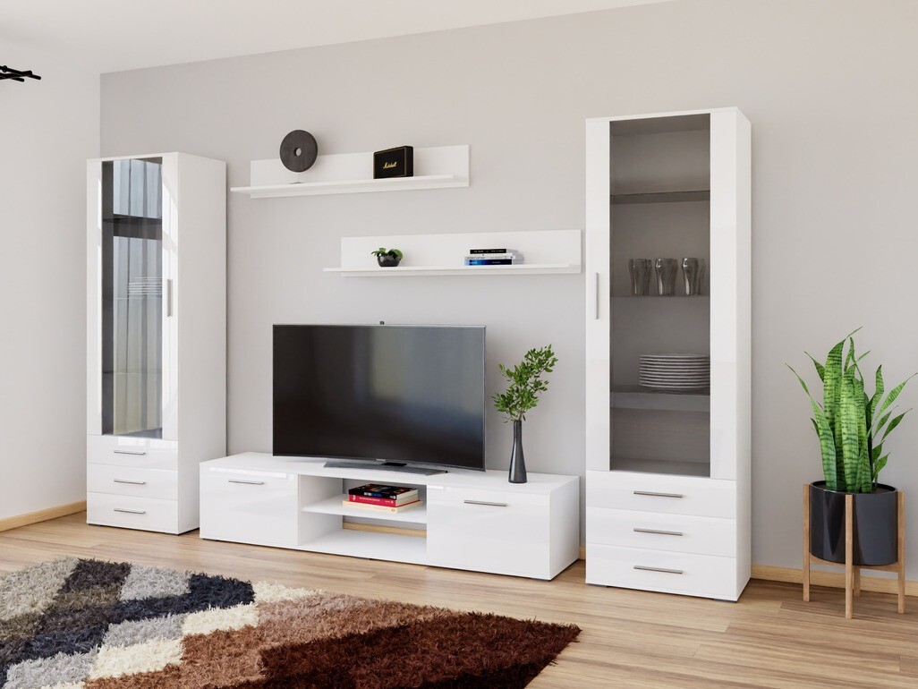 Set za dnevni boravak Tornola 109 (Bijela + Sjajno bijela)