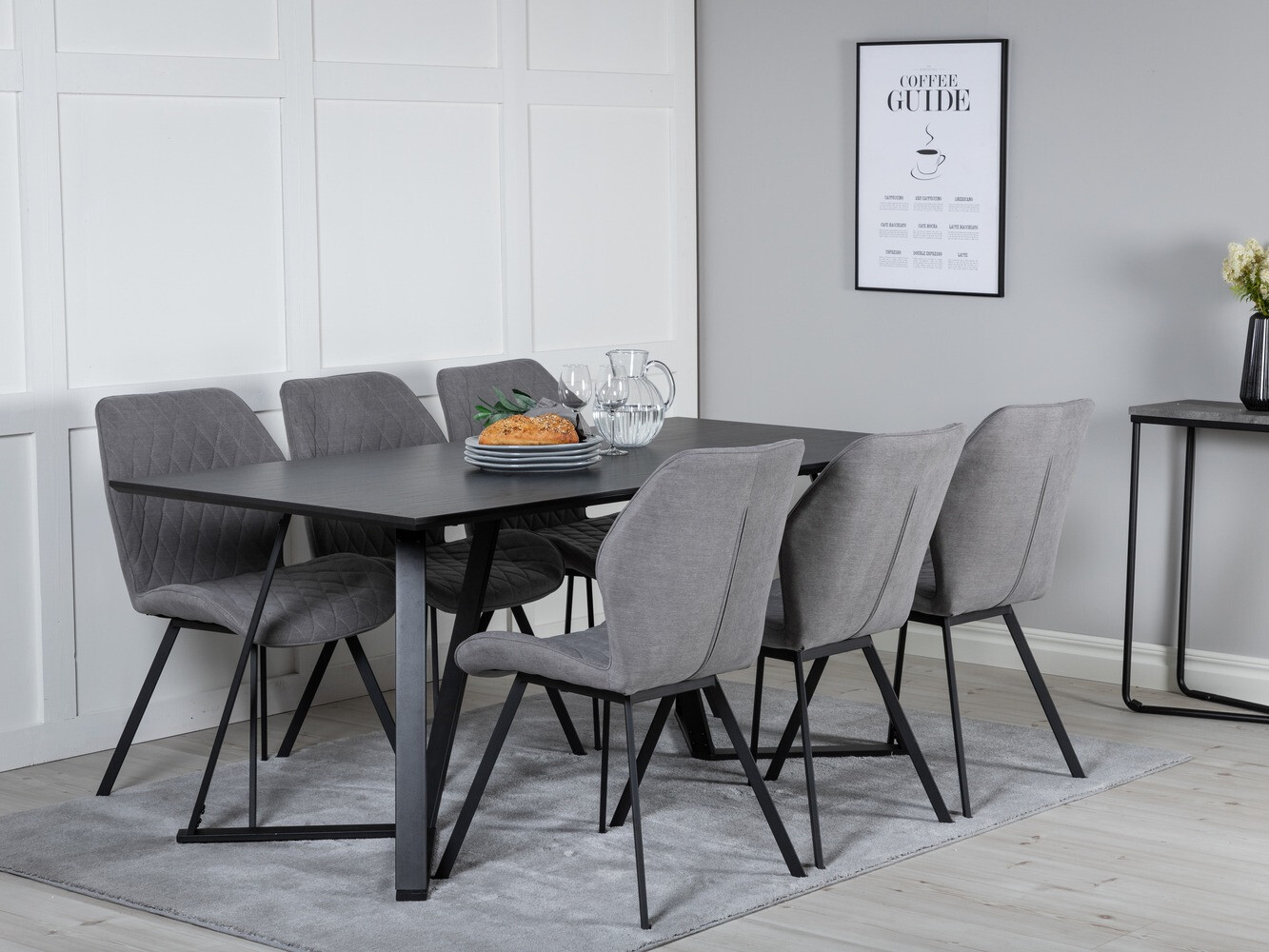 Blagovaonski set Dallas 1685 (Siva + Crna)