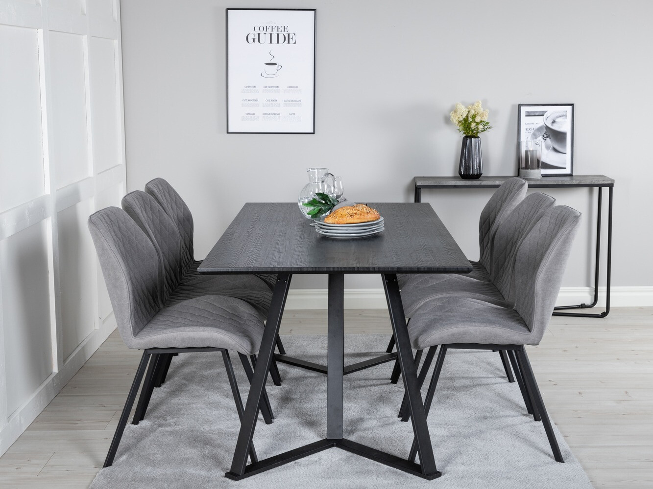 Blagovaonski set Dallas 1685 (Siva + Crna)