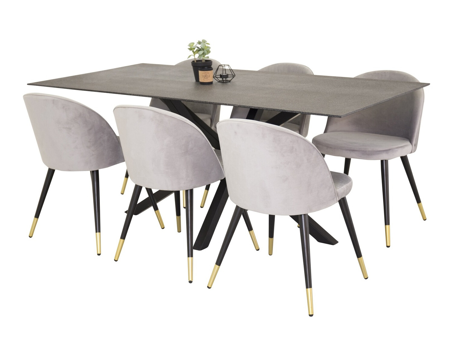 Blagovaonski set Dallas 1924 (Crna + Siva)