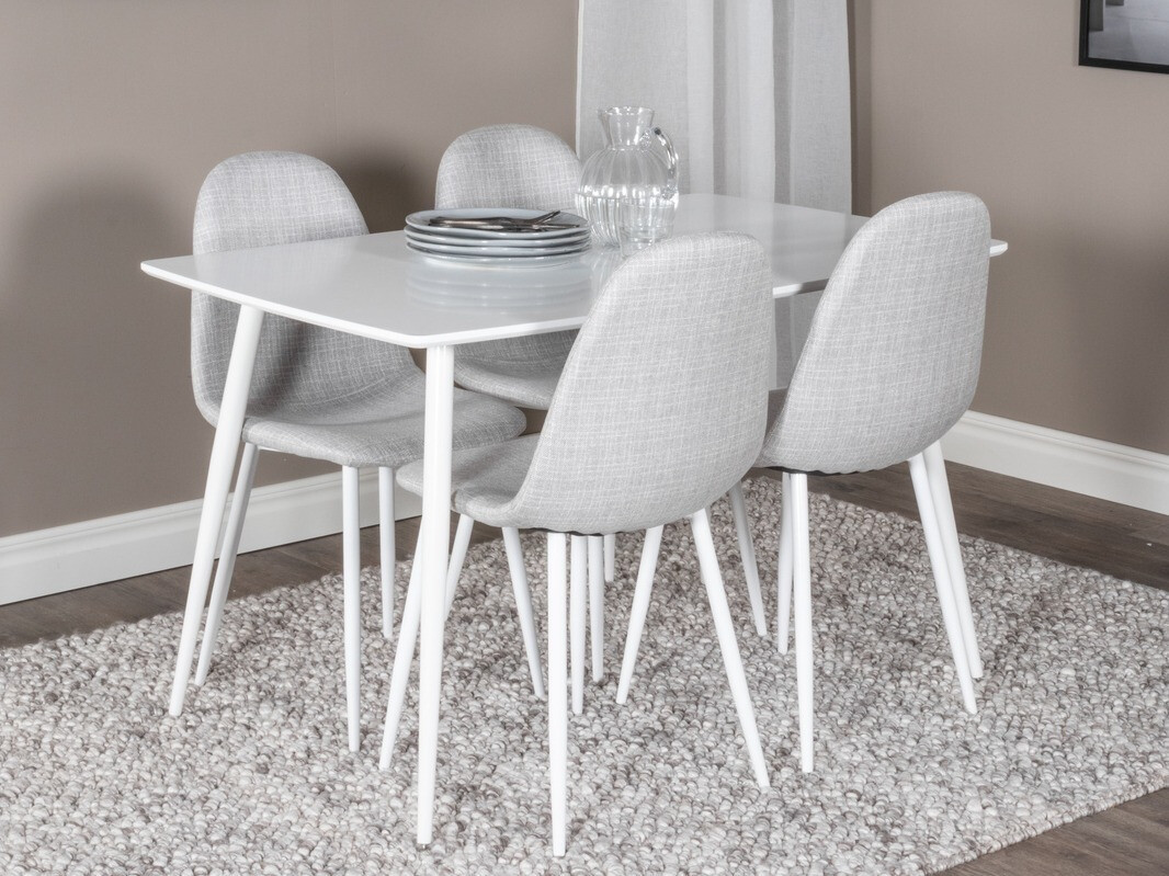 Blagovaonski set Dallas 2040 (Bijela + Svijetlo siva)