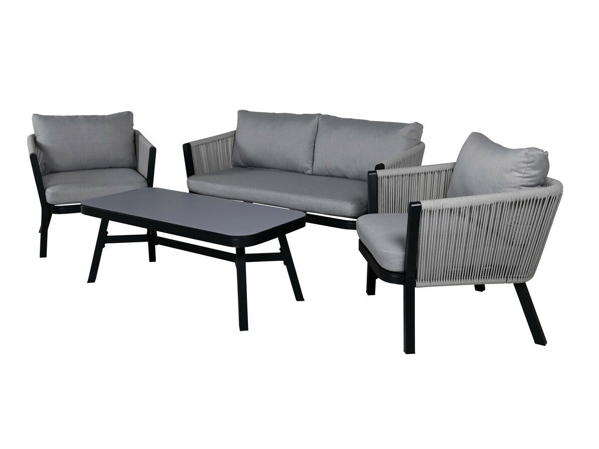 Set vrtnog namještaja Dallas 2175 (Bijela + Crna + Siva)