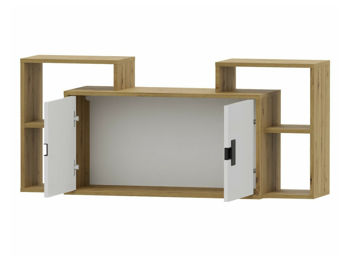 Set za kućni ured Florevi 104 (Mat bijela + Hrast Artisan)