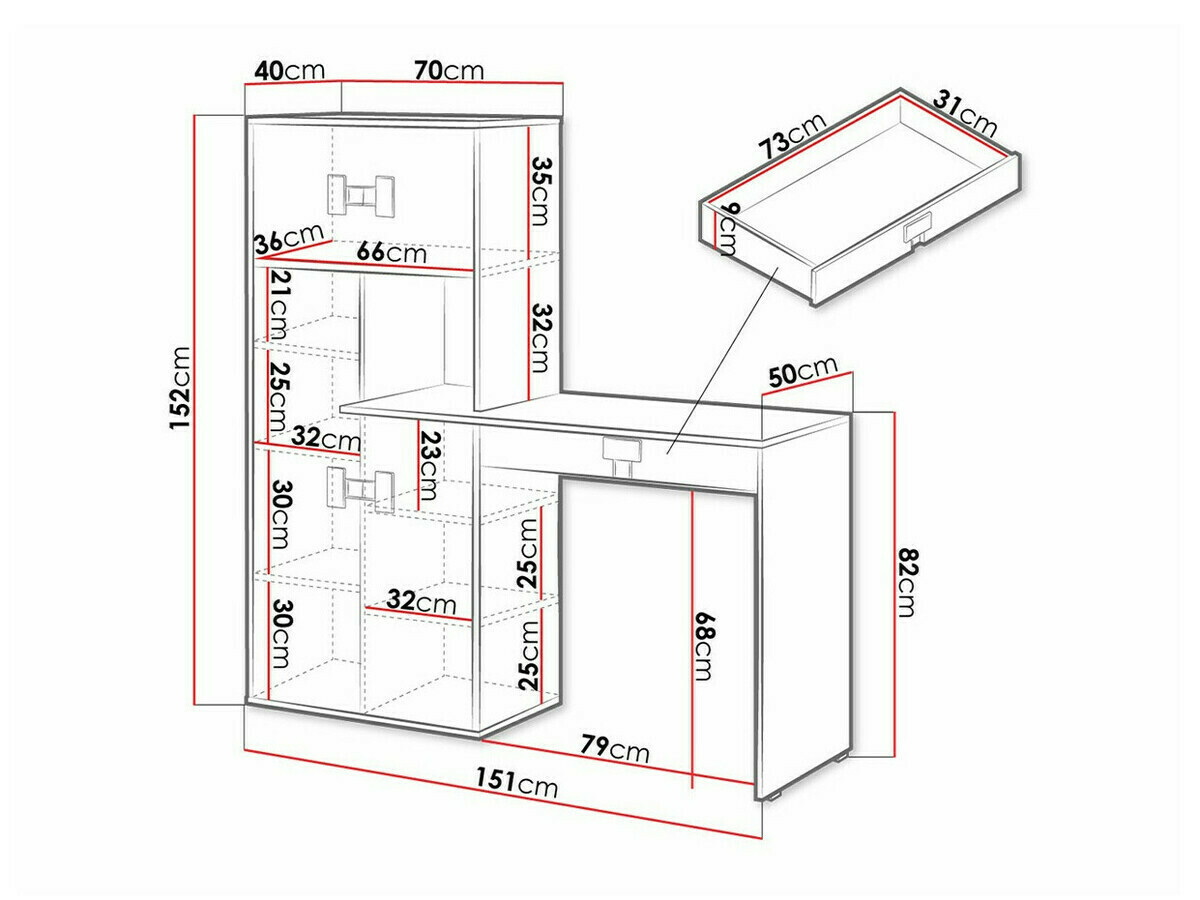 Uredski stol Florevi 101 (Sjajno sivo + Hrast Artisan)