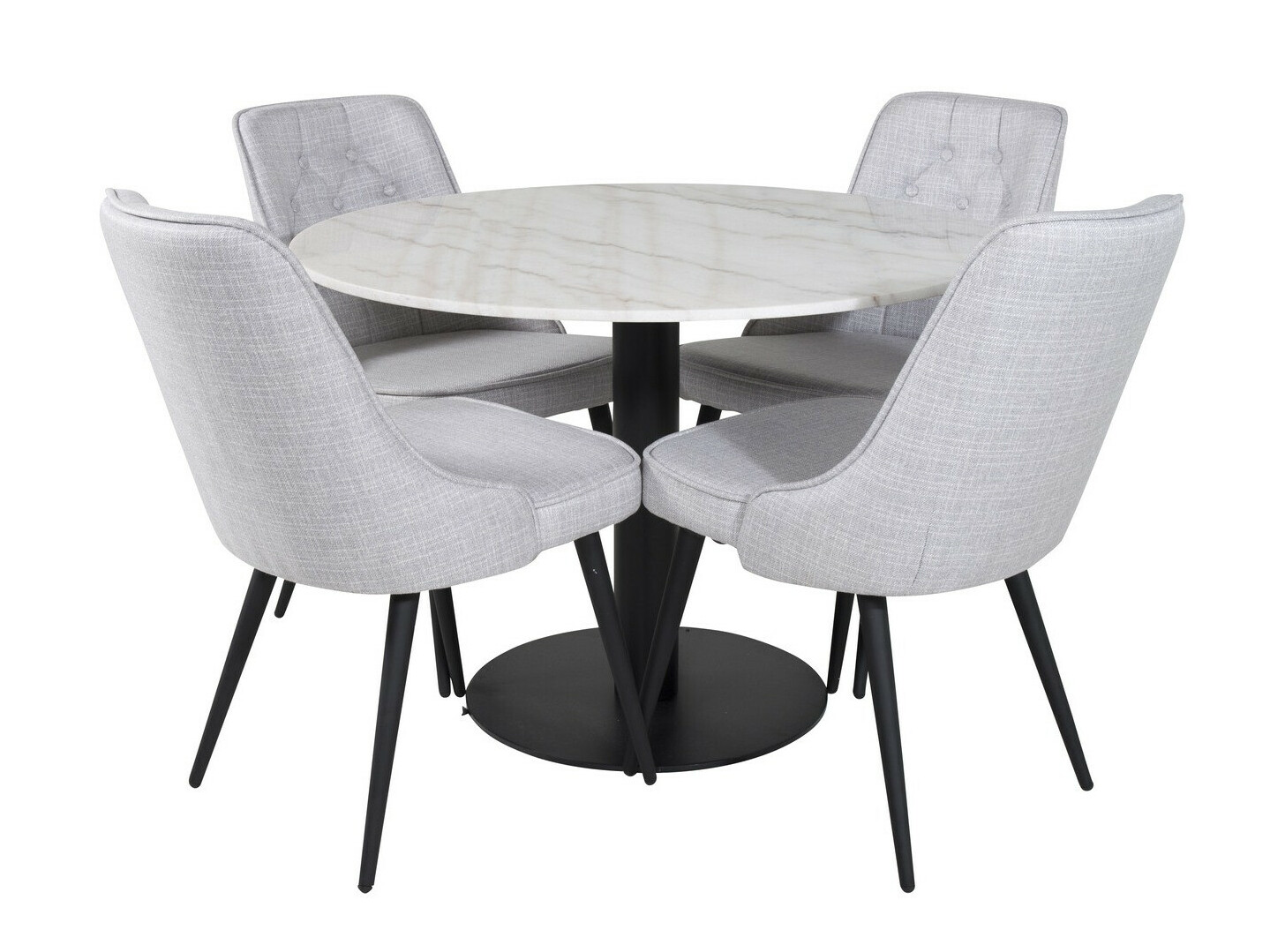 Blagovaonski set Dallas 2570 (Svijetlo siva + Crna)