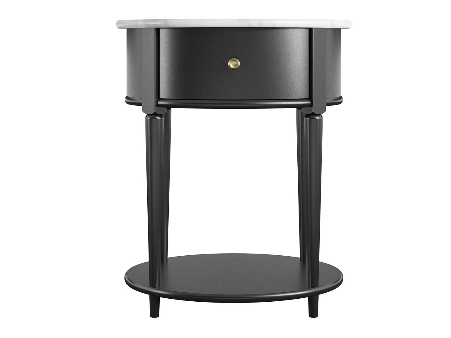 Pomoćni stolić Tulsa 233 (Crna + Bijeli mramor)