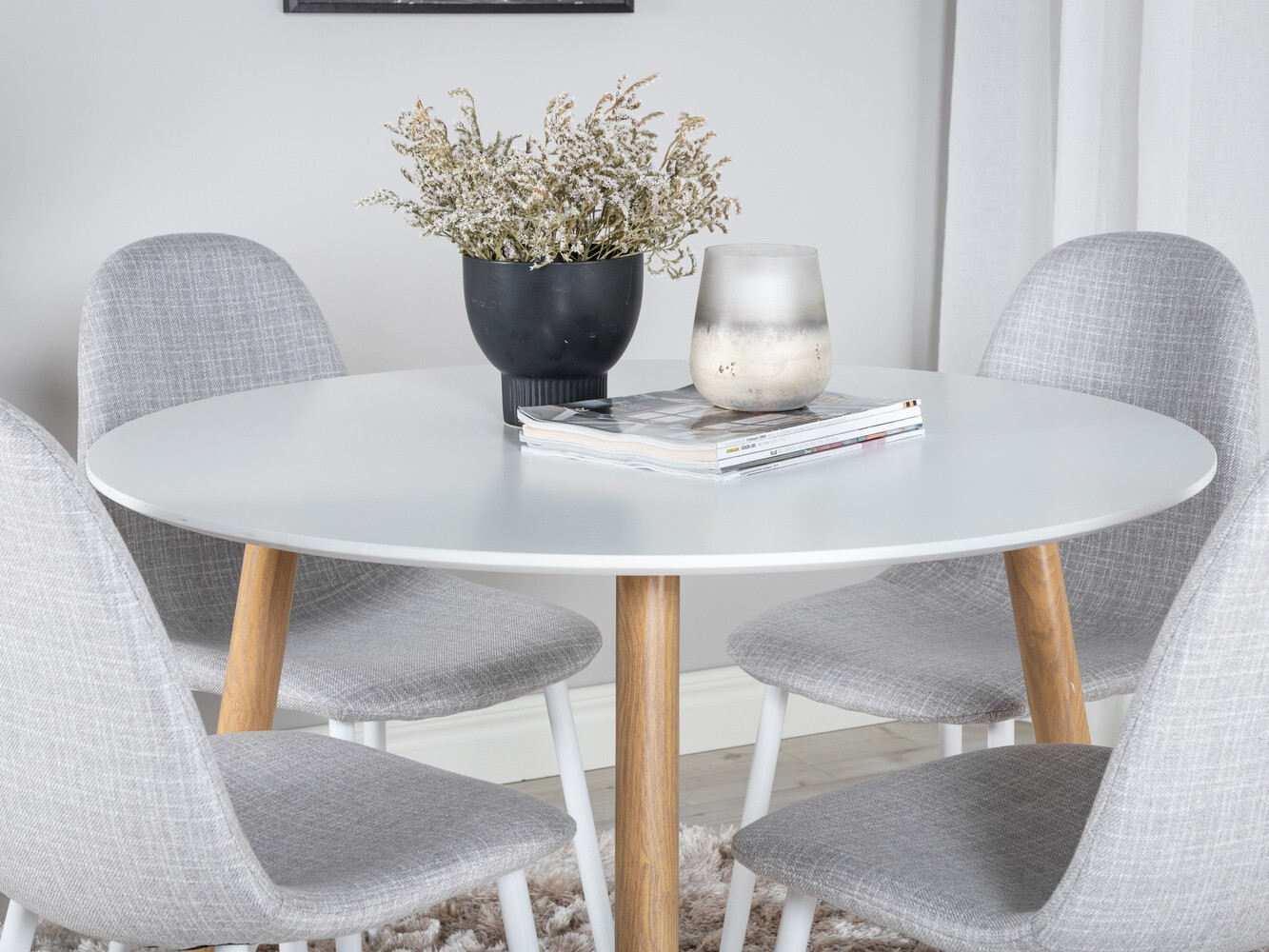 Blagovaonski set Dallas 291 (Svijetlo siva + Bijela)