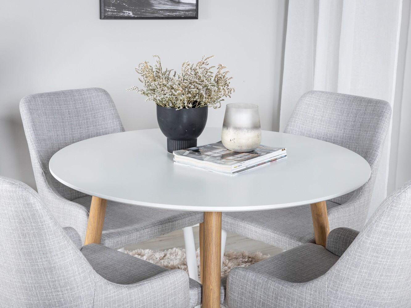 Blagovaonski set Dallas 299 (Svijetlo siva + Bijela)