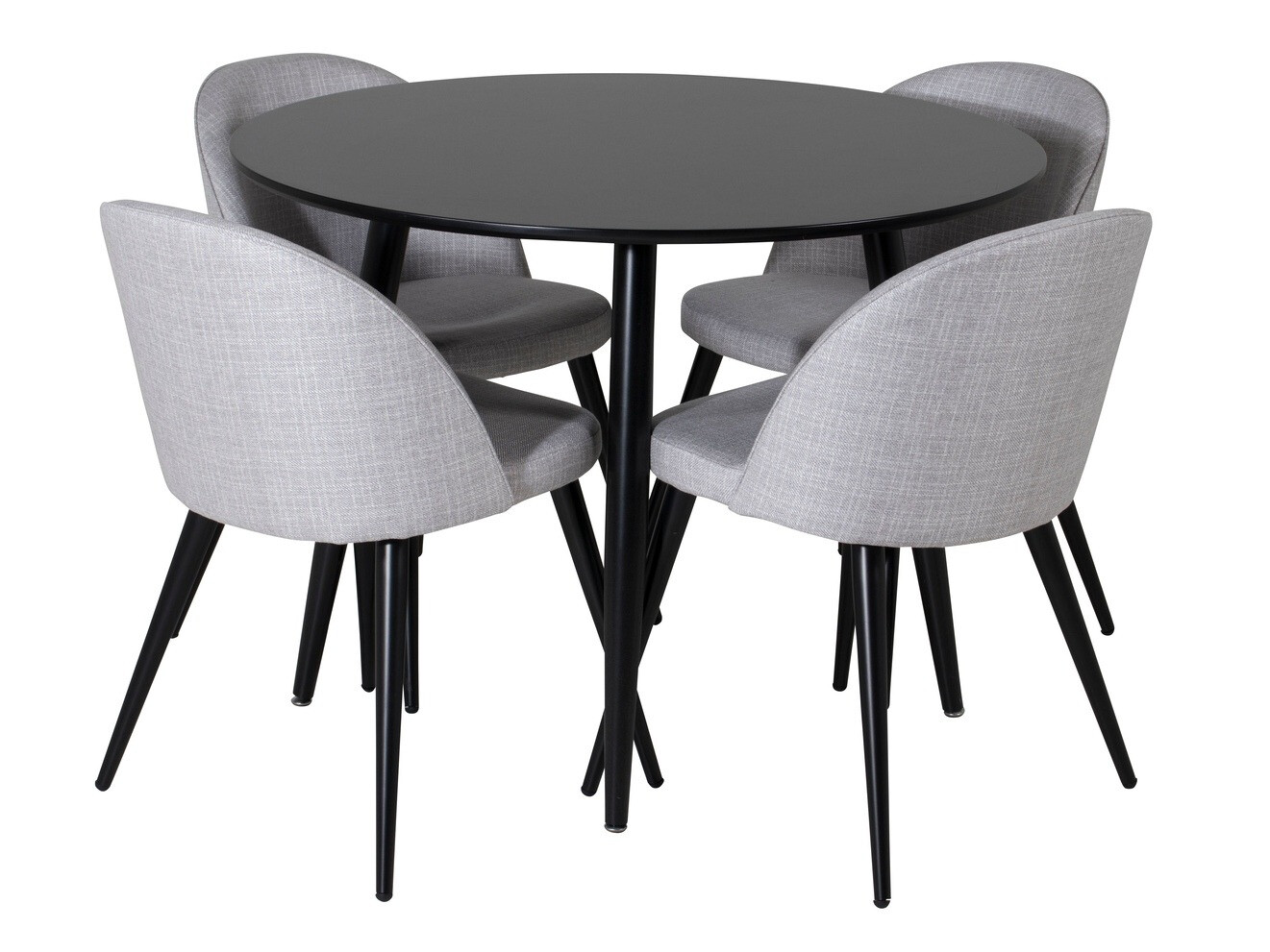 Blagovaonski set Dallas 343 (Svijetlo siva + Crna)