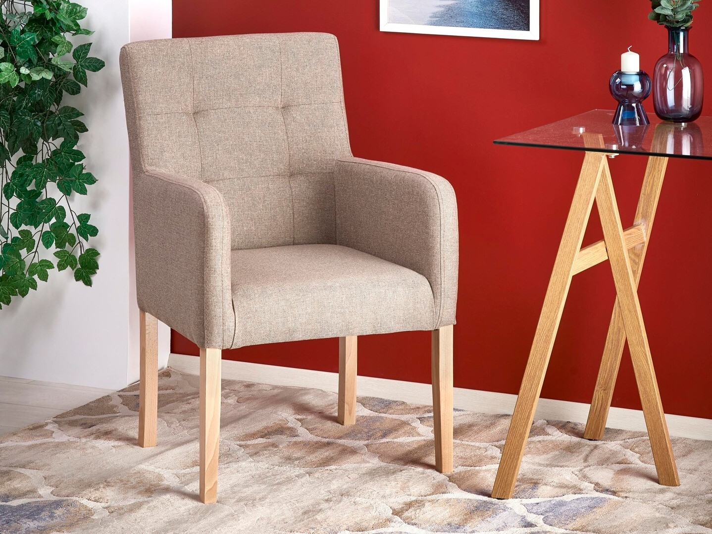 Fotelja Houston 1056 (Hrast u boji meda + Bež)