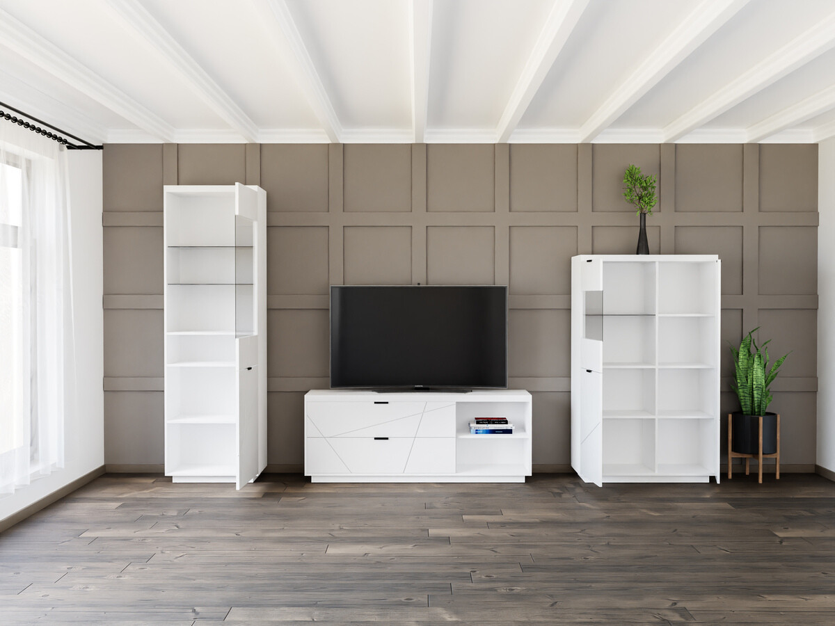 Set za dnevni boravak Fivale 112 (Sjajno bijela + Bijela)