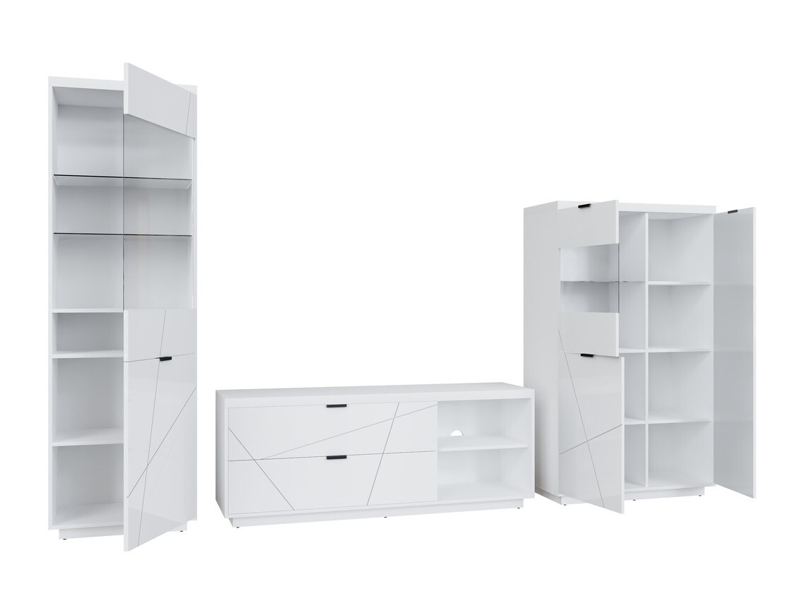 Set za dnevni boravak Fivale 112 (Sjajno bijela + Bijela)