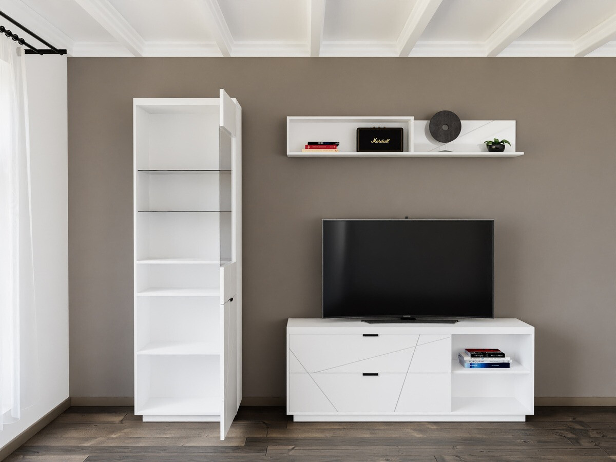 Set za dnevni boravak Fivale 113 (Sjajno bijela + Bijela)