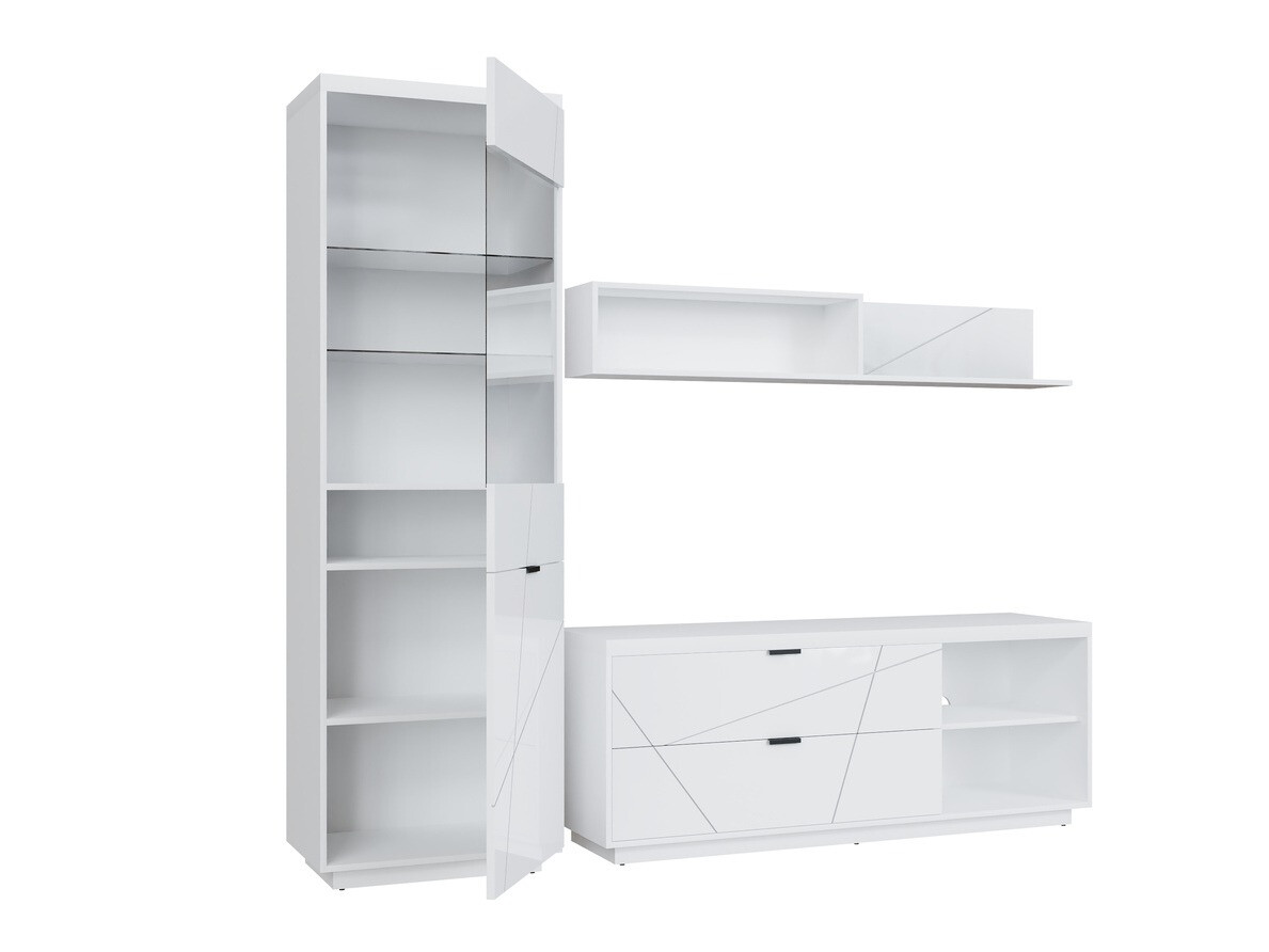 Set za dnevni boravak Fivale 113 (Sjajno bijela + Bijela)