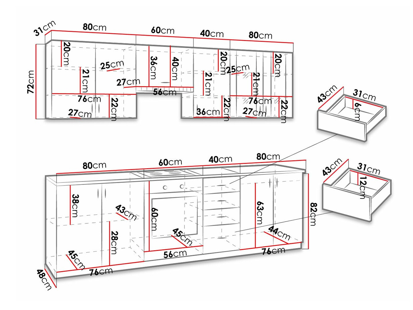 Kuhinjski set Tucson 166