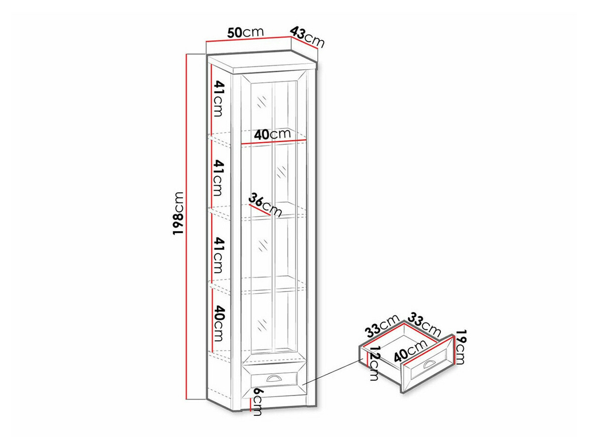 Polica Ferdore 147 (Hrast Lefkas + Bor Anderson)
