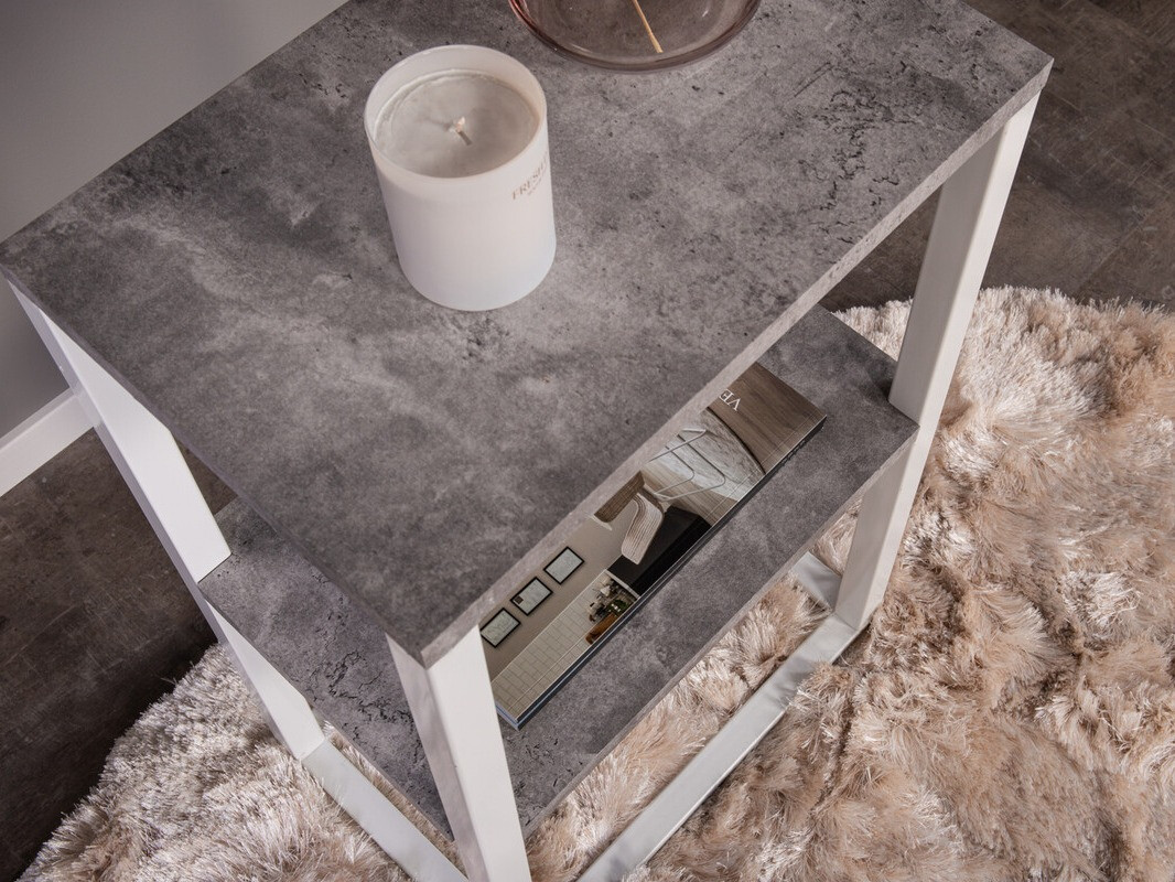 Pomoćni stolić Dallas 3219 (Bijela + Boja betona)