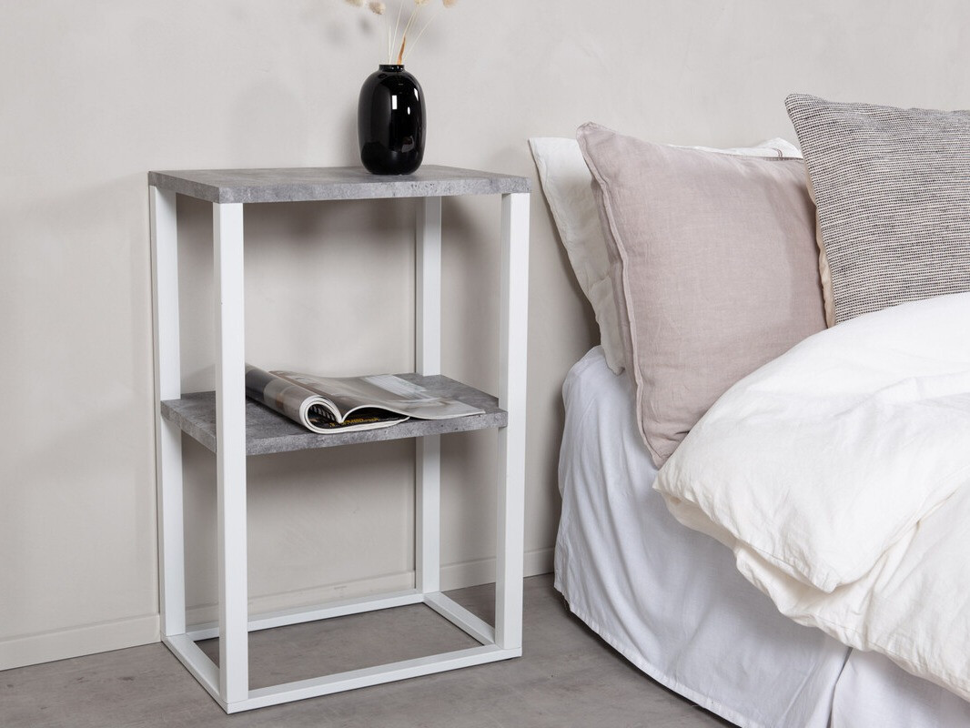 Pomoćni stolić Dallas 3219 (Bijela + Boja betona)