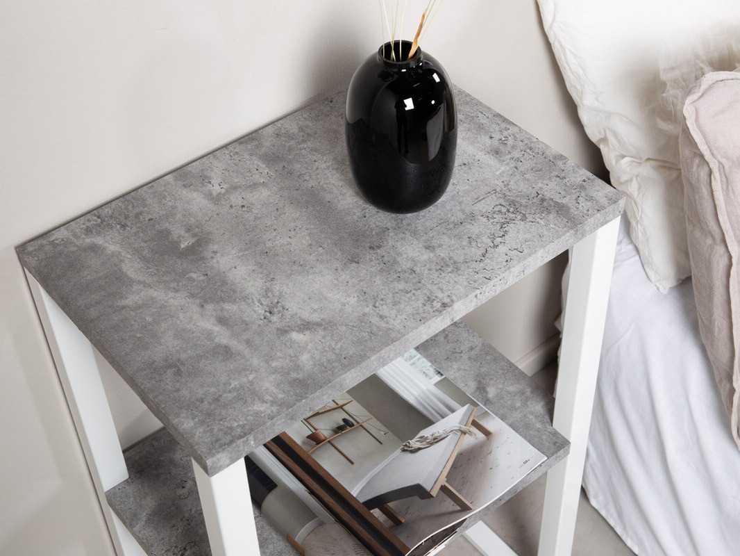 Pomoćni stolić Dallas 3219 (Bijela + Boja betona)