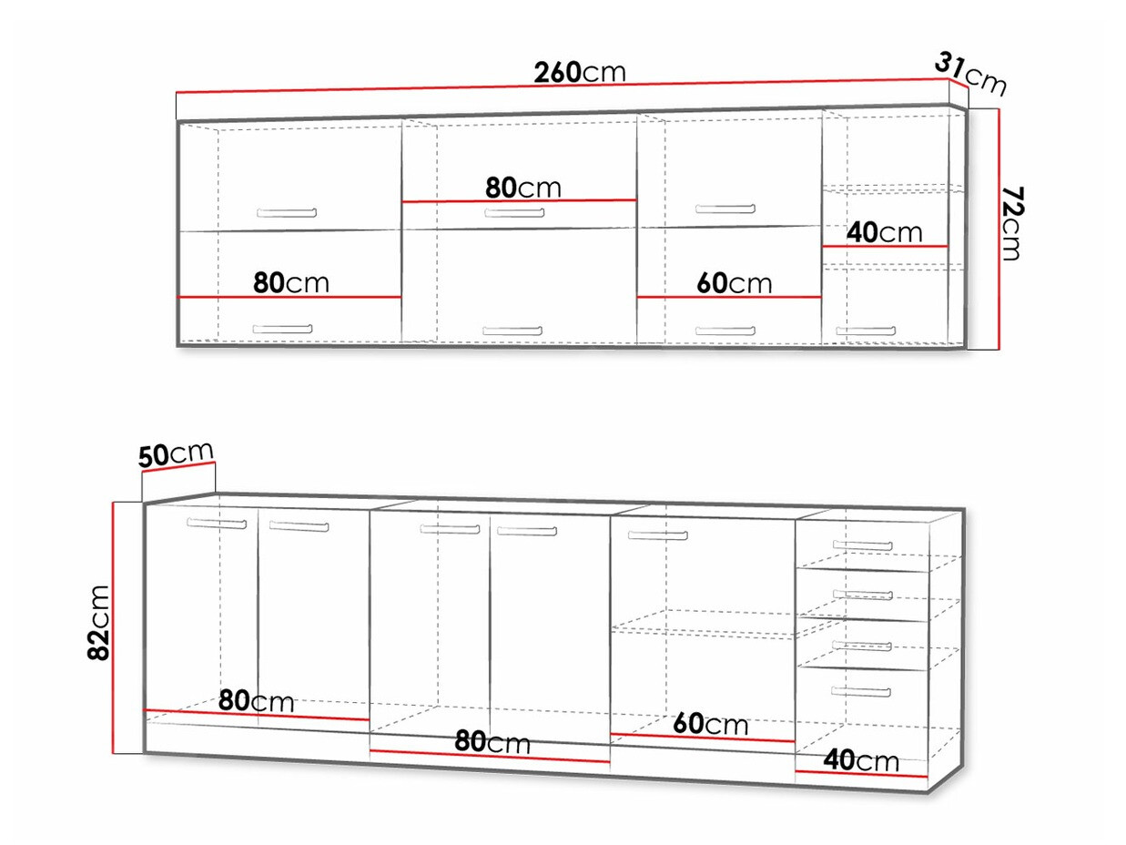 Modularan kuhinjski set Multi Cream 123