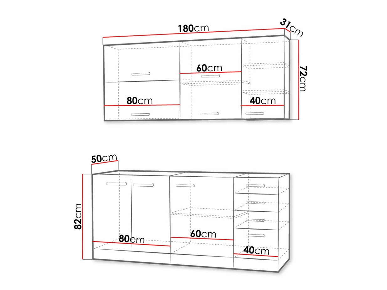 Modularan kuhinjski set Multi Cream 124