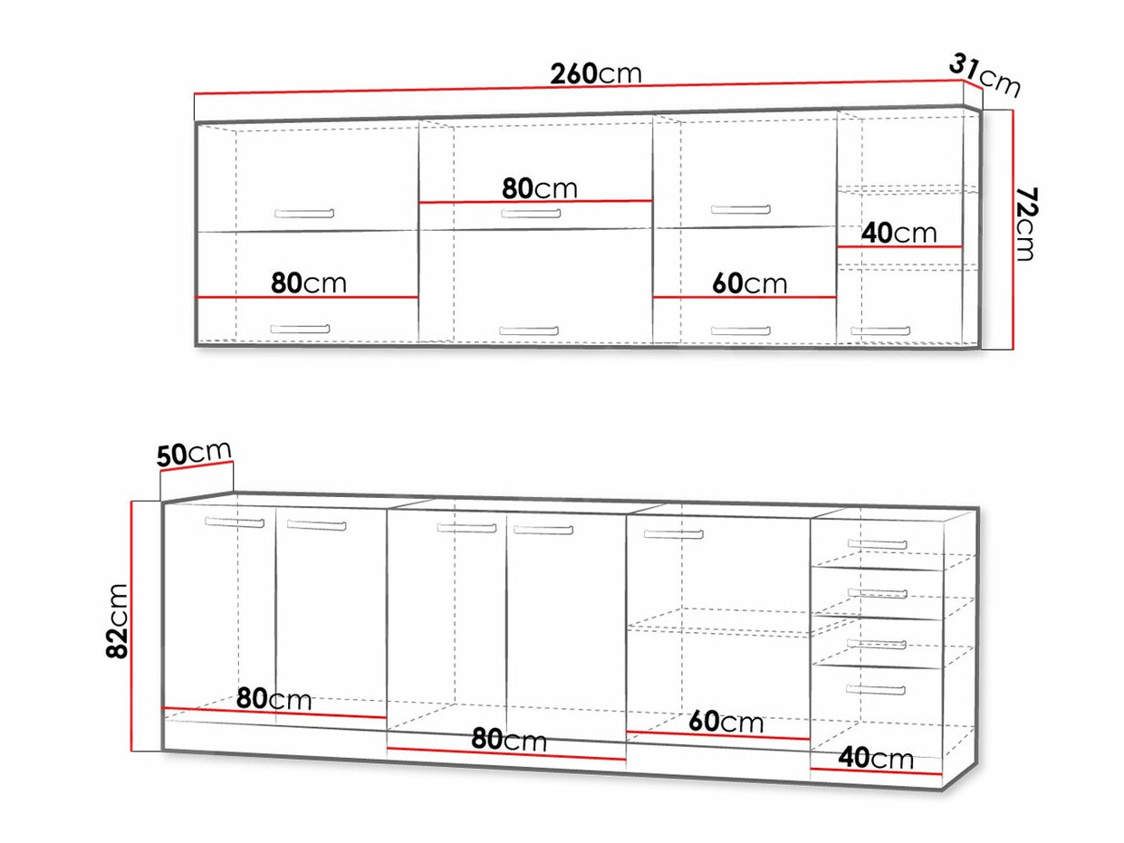Modularan kuhinjski set Multi Grey 123