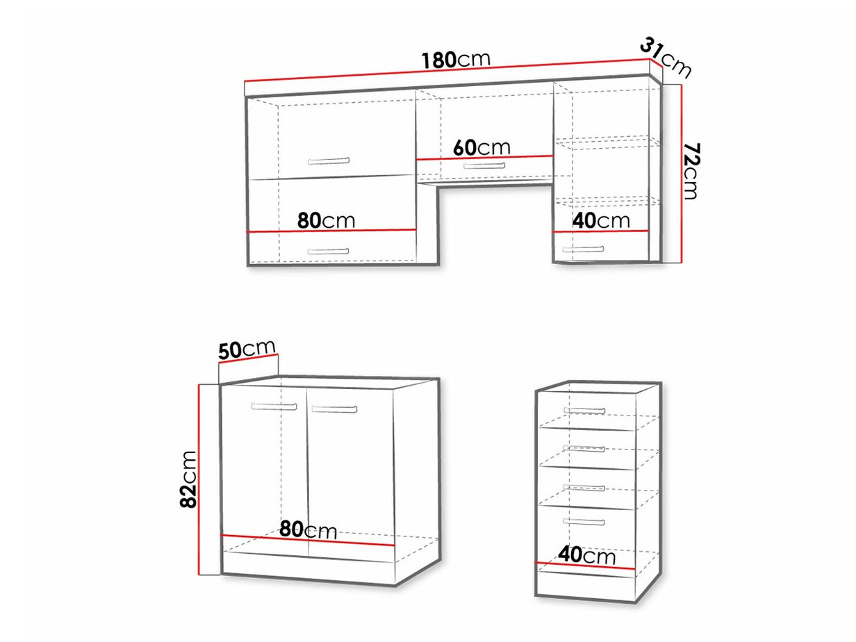 Modularan kuhinjski set Multi White 125