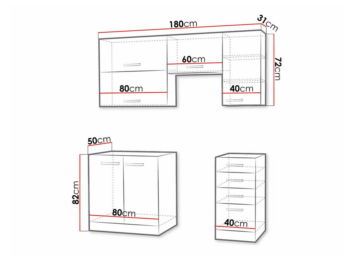 Modularan kuhinjski set Multi White 125