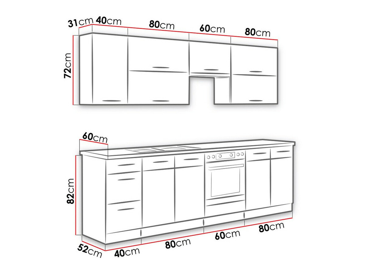 Modularan kuhinjski set Wood White 138