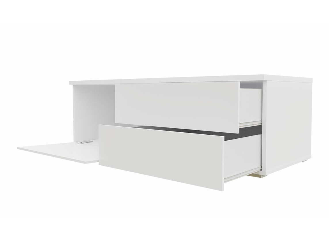 TV stol Nashville 129 (Bijela + Sjajno crna)