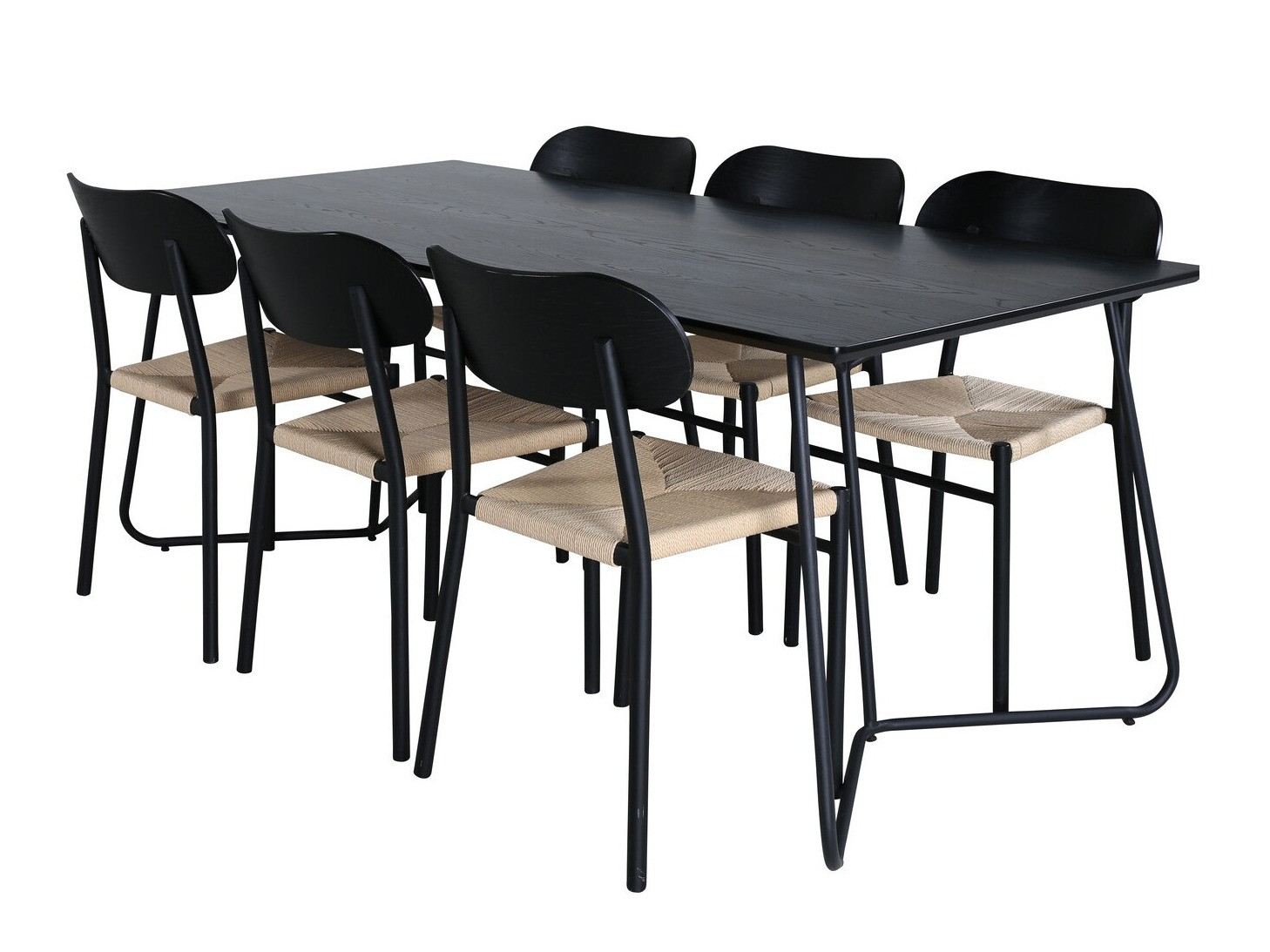 Blagovaonski set Dallas 2716 (Crna + Svijetlo smeđa)