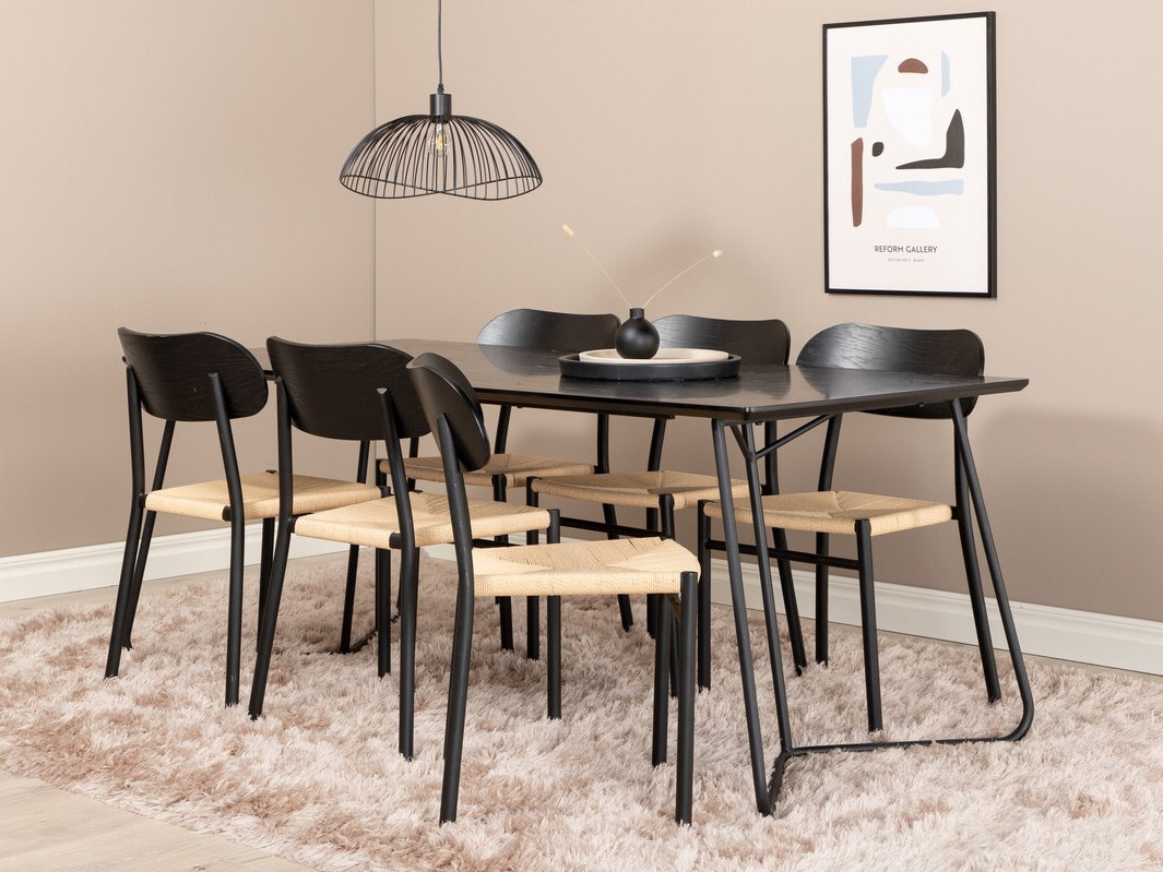 Blagovaonski set Dallas 2716 (Crna + Svijetlo smeđa)