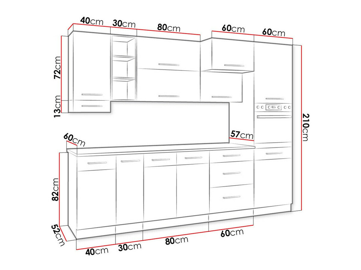 Modularan kuhinjski set Wood White 137