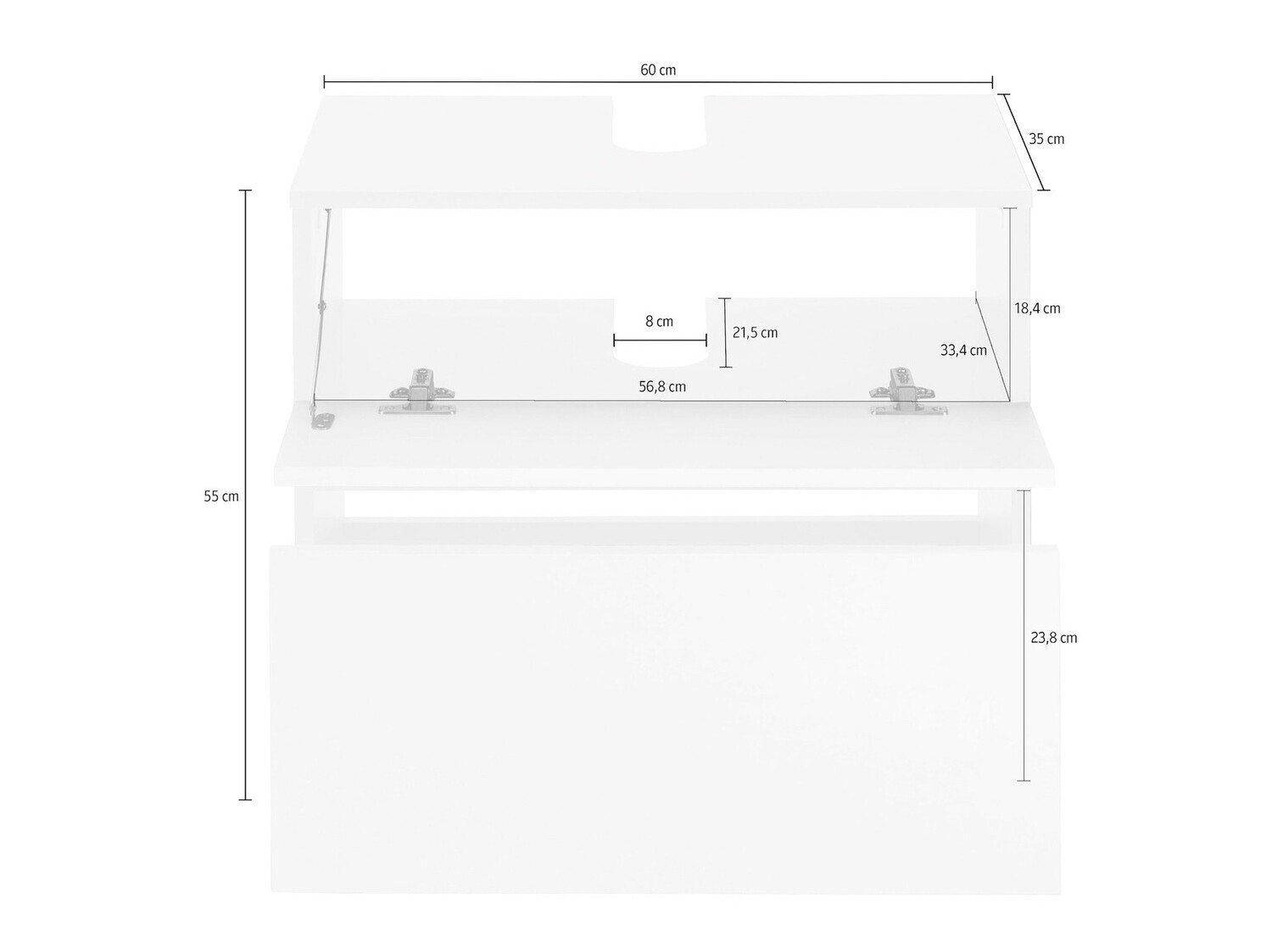Samostojeći kupaonski ormarić za umivaonik Soncamu 110 (Bijela)