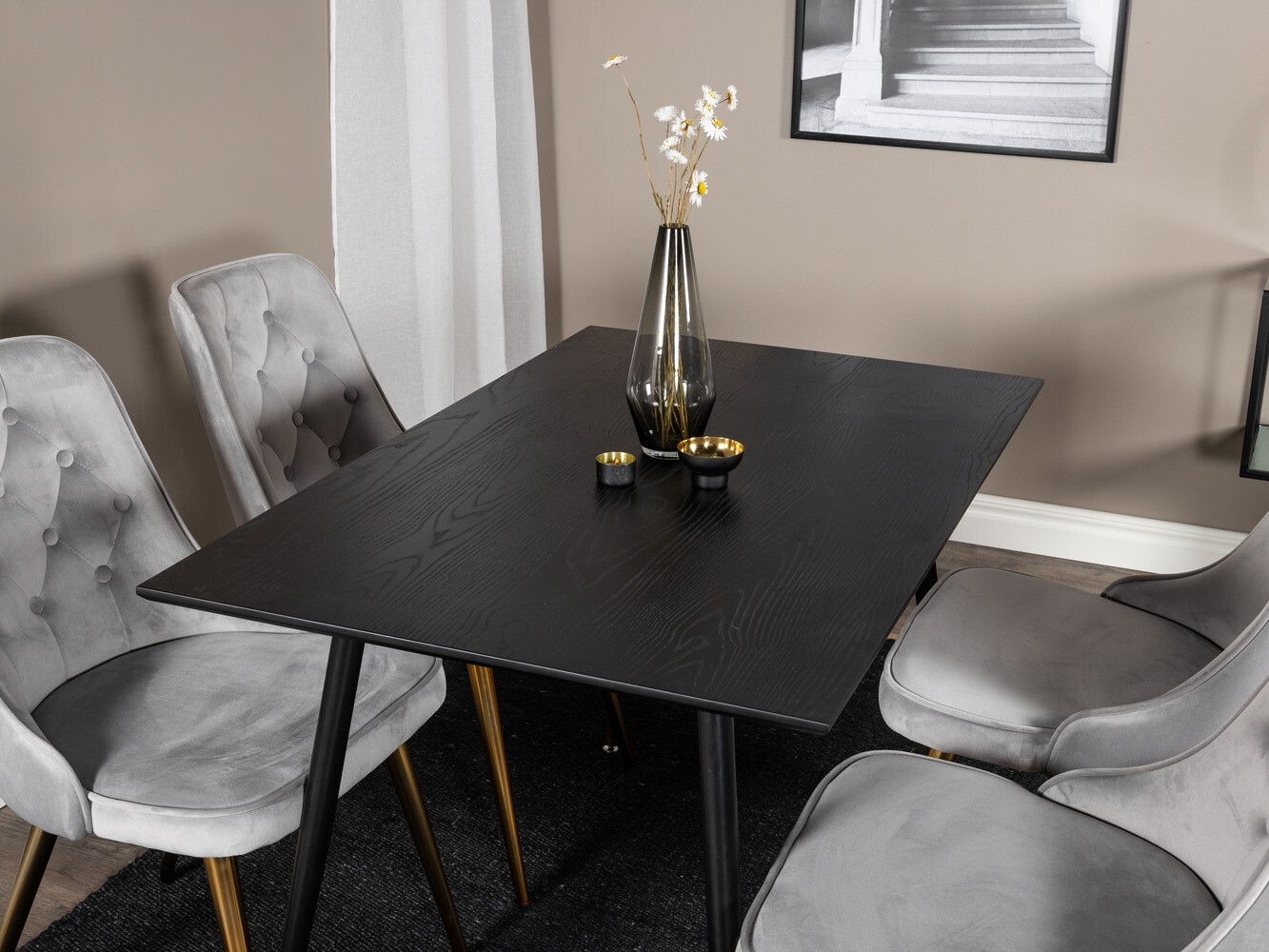 Blagovaonski set Dallas 1673 (Siva + zlatna)