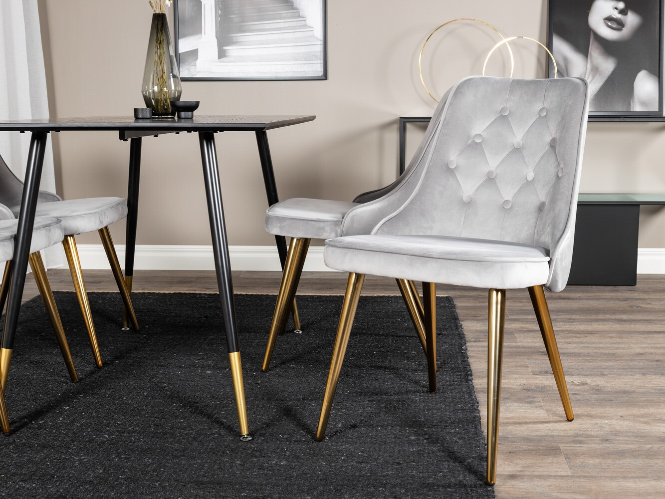 Blagovaonski set Dallas 1673 (Siva + zlatna)