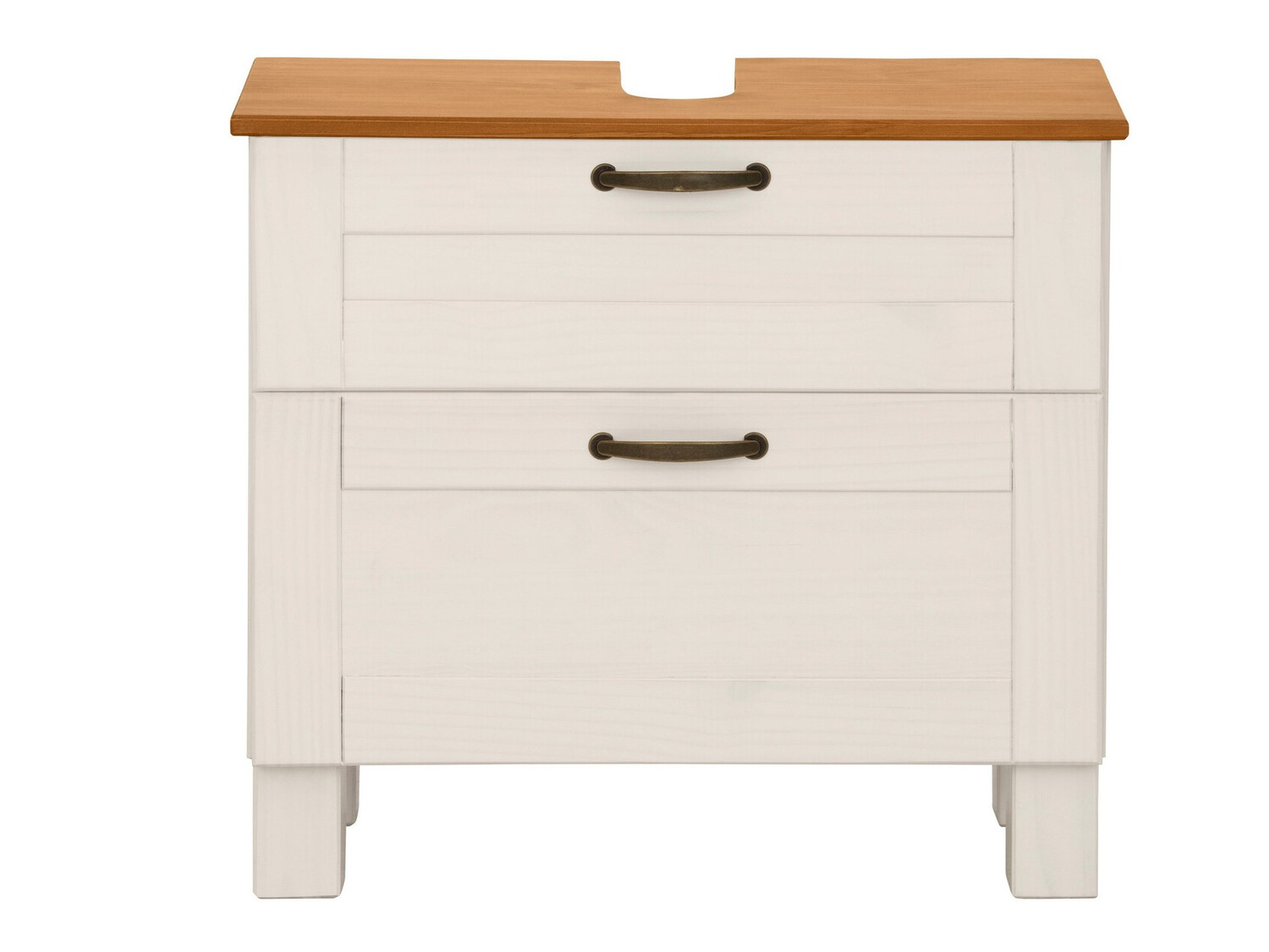 Samostojeći kupaonski ormarić za umivaonik Ophlevu 102 (Bijela + Hrast u boji meda)