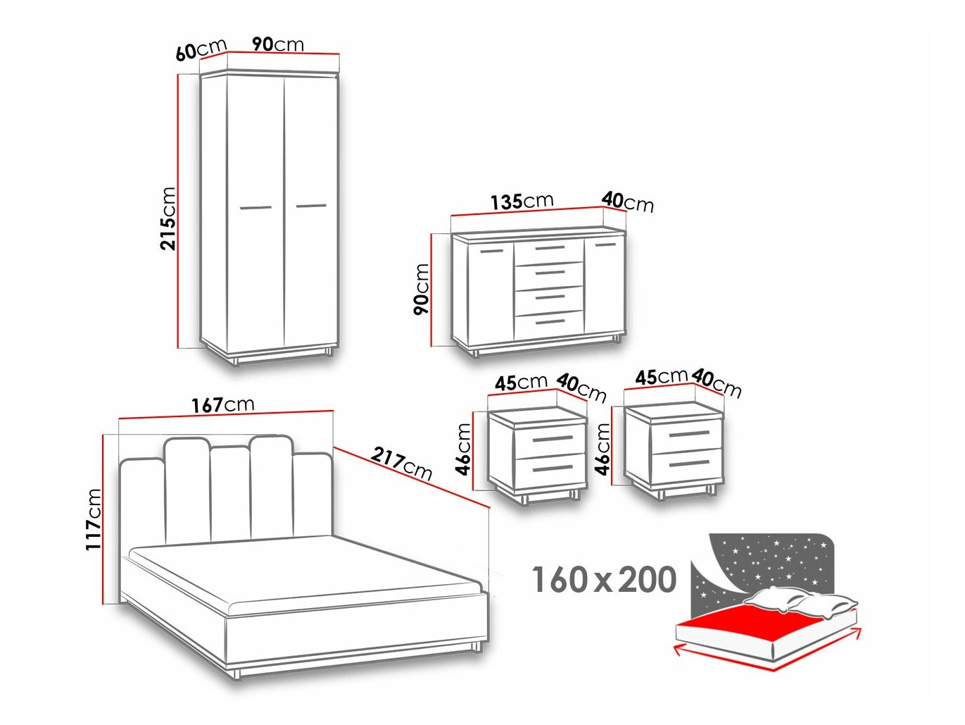 Set za spavaću sobu Morlira 116