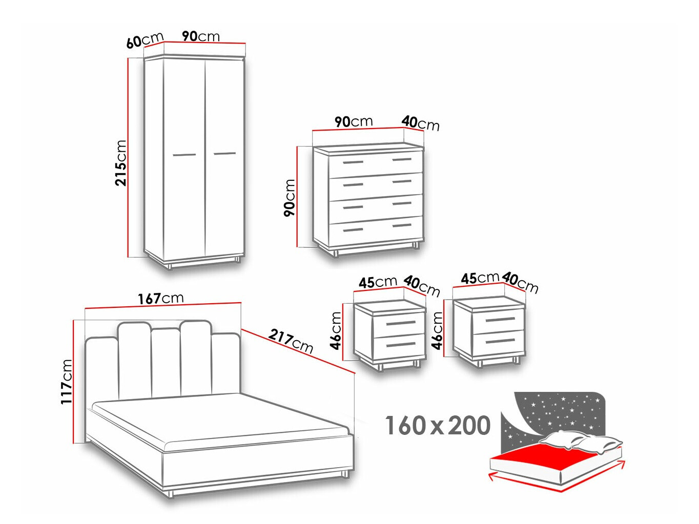 Set za spavaću sobu Morlira 117