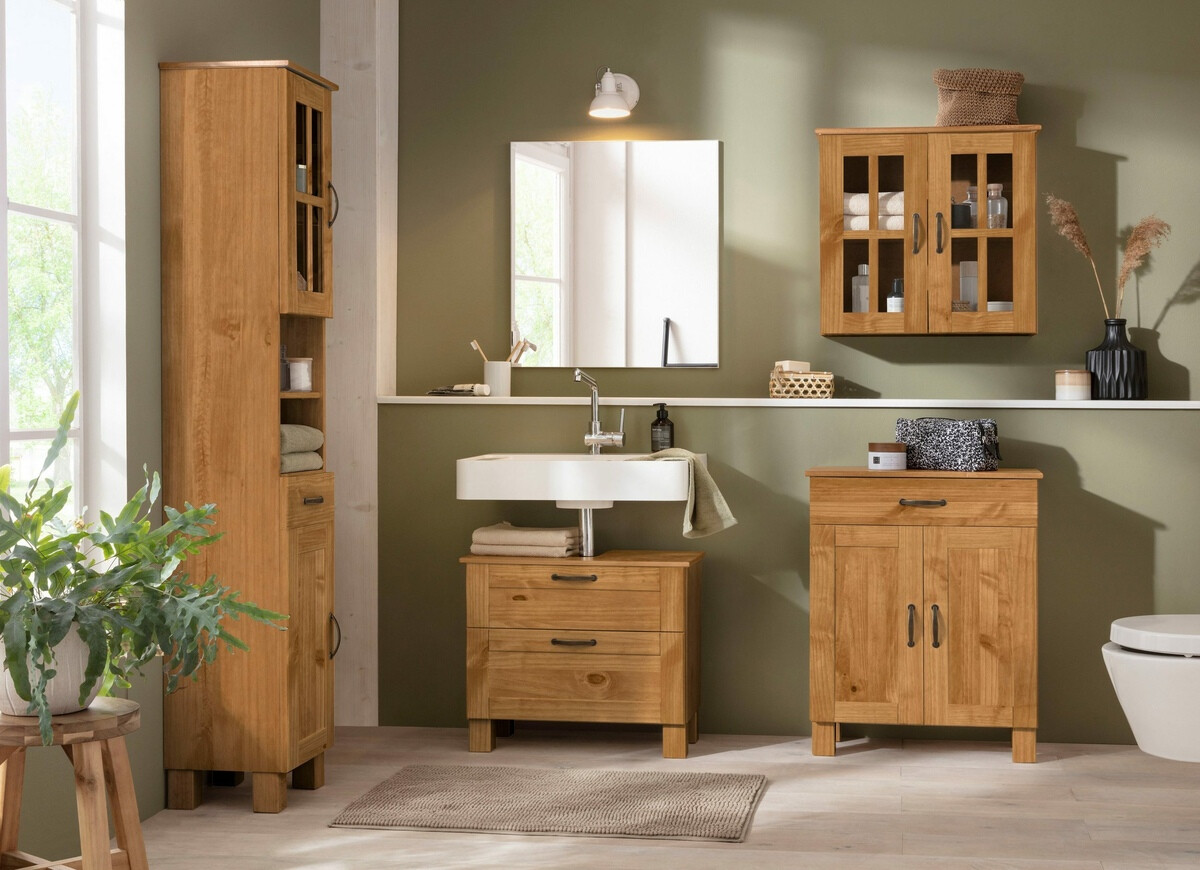 Samostojeći kupaonski ormarić za umivaonik Ophlevu 102 (Bor)