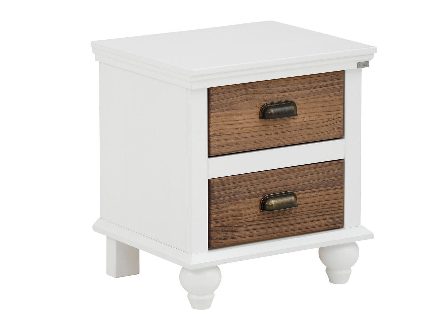 Noćni ormarić Tivmeri 101 (Bijela + Smeđa)