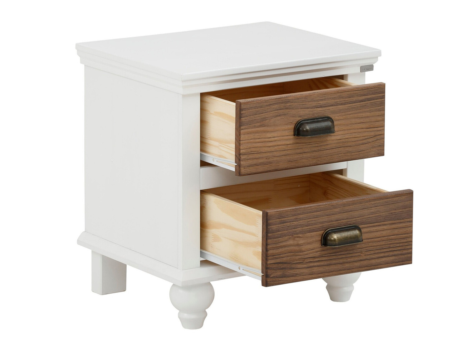 Noćni ormarić Tivmeri 101 (Bijela + Smeđa)