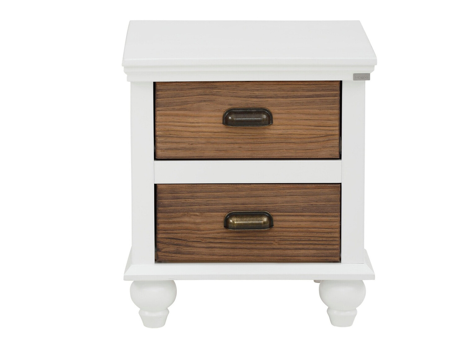 Noćni ormarić Tivmeri 101 (Bijela + Smeđa)