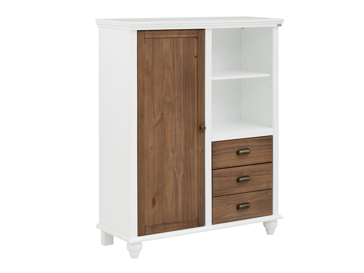 Komoda Tivmeri 103 (Bijela + Smeđa)