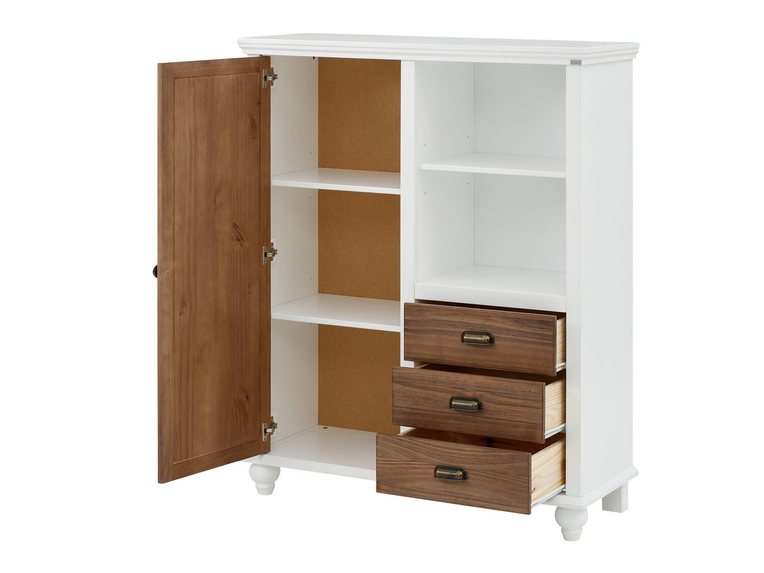 Komoda Tivmeri 103 (Bijela + Smeđa)