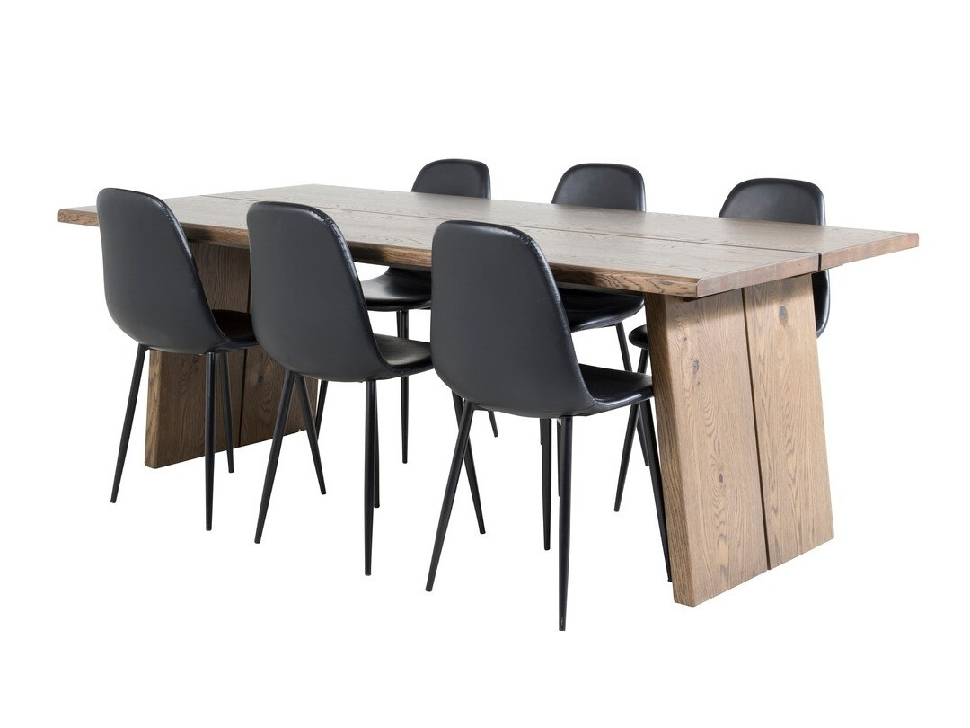 Blagovaonski set Dallas 1841 (Tamni hrast + Crna)