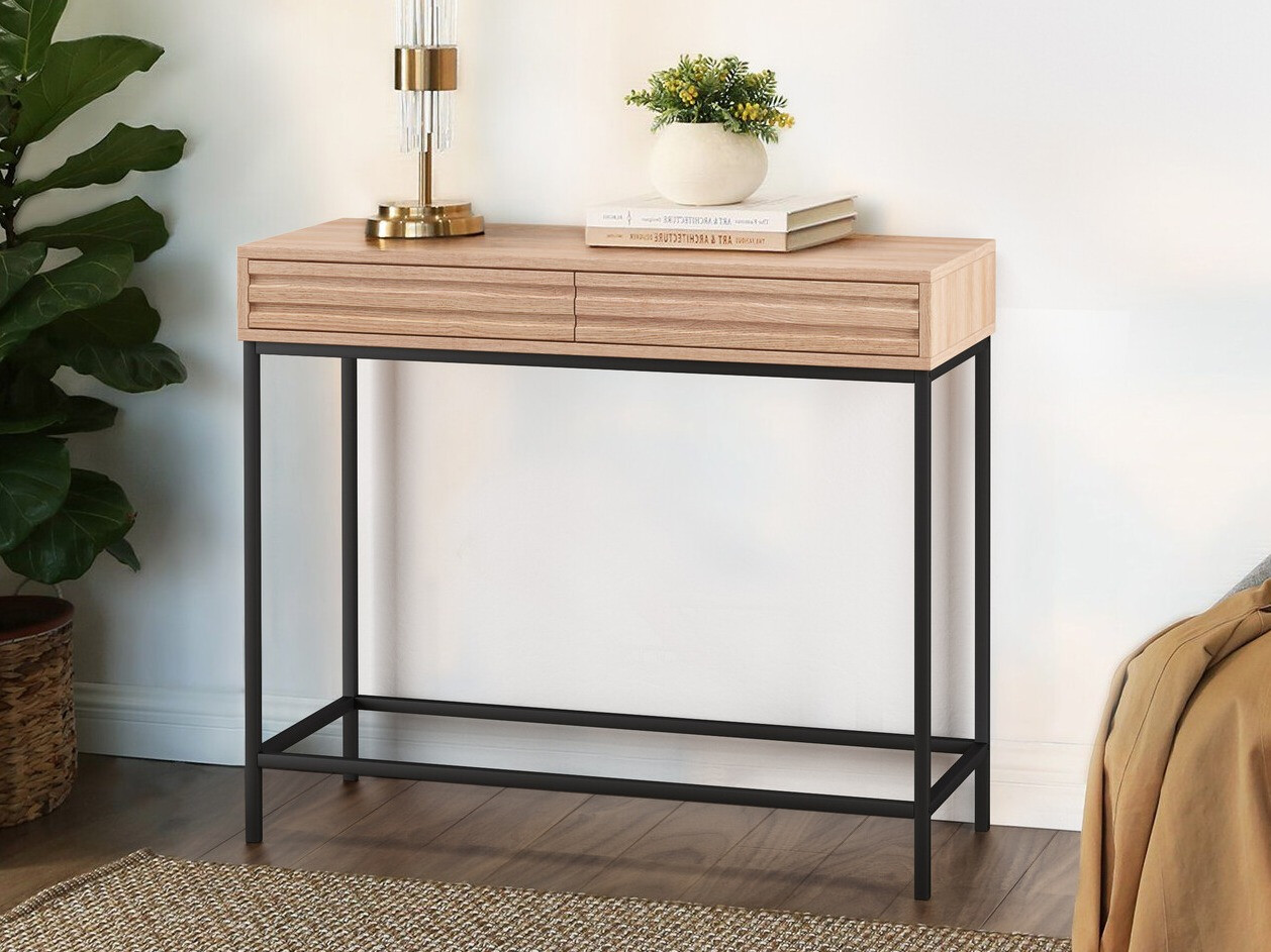 Konzolni stolić Denton 846 (Crna + Hrast)